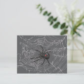Black Widow Spider And Spiderweb Drawing Art Briefkaart (Staand voorkant)