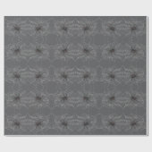 Black Widow Spider And Spiderweb Drawing Art Cadeaupapier (Vlak)