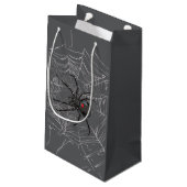 Black Widow Spider And Spiderweb Drawing Art Klein Cadeauzakje (Achterkant Gekanteld)