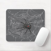 Black Widow Spider And Spiderweb Drawing Art Muismat (Met muis)