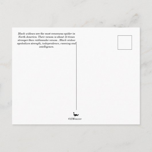 Black Widow Spider Briefkaart (Achterkant)