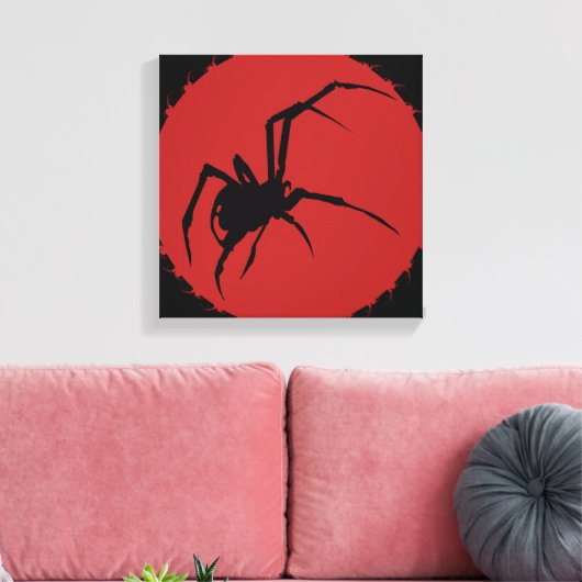 Black Widow Spider Canvas Afdruk (Insitu (Woonkamer))