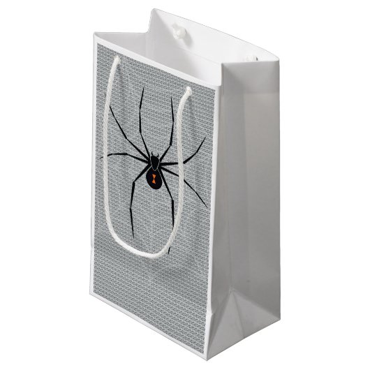 Black Widow Spider Gift Bag Klein Cadeauzakje (Voorkant Gekanteld)