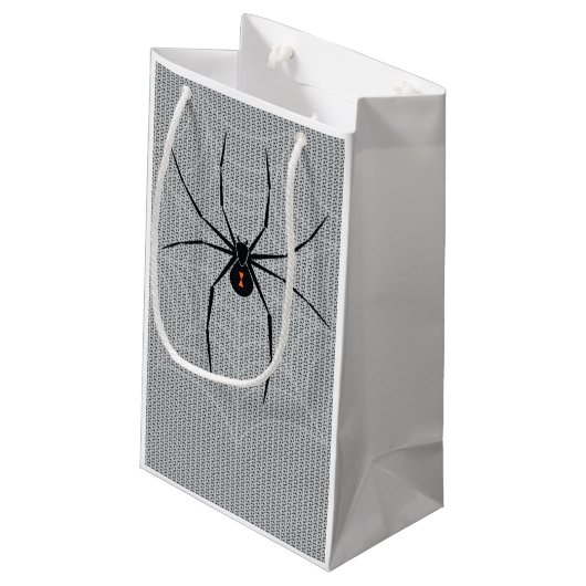 Black Widow Spider Gift Bag Klein Cadeauzakje (Achterkant Gekanteld)