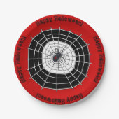 Black Widow Spider Happy Halloween Party Papieren Bordje (Voorkant)