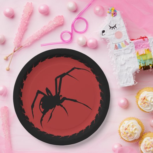 Black Widow Spider Papieren Bordje (Feest)
