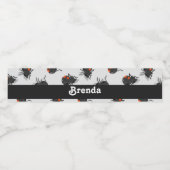 Black widow spider pattern waterfles etiket (Enkel label)