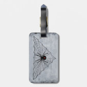 Black Widow Spider Red Hourglass Mark op het web Bagagelabel (Achterkant verticaal)