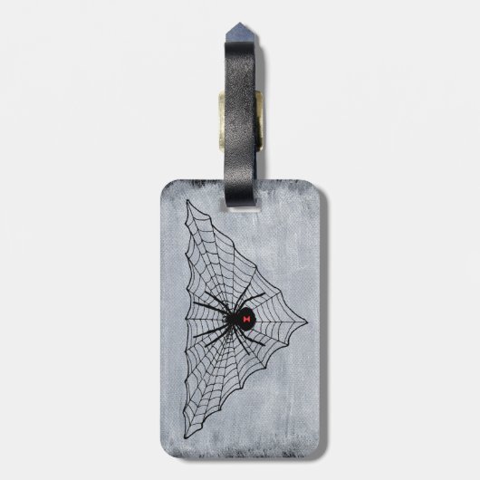 Black Widow Spider Red Hourglass Mark op het web Bagagelabel (Achterkant verticaal)