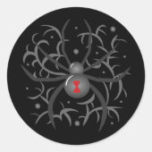 Black Widow Spider Ronde Sticker (Voorkant)