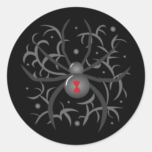 Black Widow Spider Ronde Sticker (Voorkant)