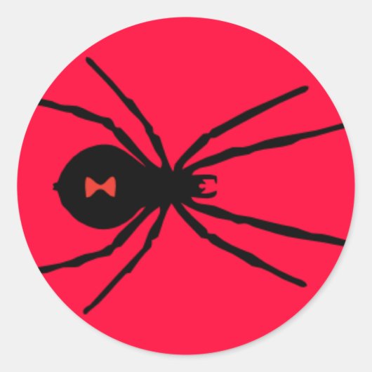 Black Widow Spider Ronde Sticker (Voorkant)