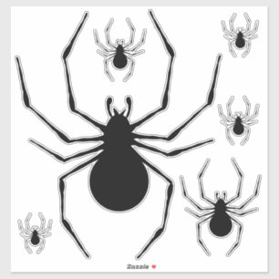 Black Widow Spider Silhouette Diverse grootten Sticker