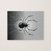 Black Widow Spider Silhouette Line Art Legpuzzel (Horizontaal)