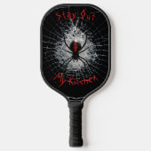 Black Widow Spider-Stay Out Mijn Keuken Pickleball Paddle (Voorkant)