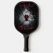Black Widow Spider-Stay Out Mijn Keuken Pickleball Paddle (Achterkant)
