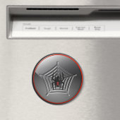 Black Widow Spider Web Halloween Fridge Magnet (Insitu (Vaatwasser))