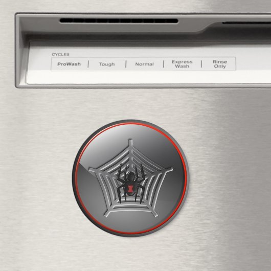 Black Widow Spider Web Halloween Fridge Magnet (Insitu (Vaatwasser))