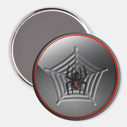 Black Widow Spider Web Halloween Fridge Magnet (Voorkant / Achterkant)