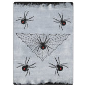 Black Widow Spider Web Halloween Gothic Klembord (Achterkant)