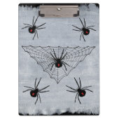 Black Widow Spider Web Halloween Gothic Klembord (Voorkant)
