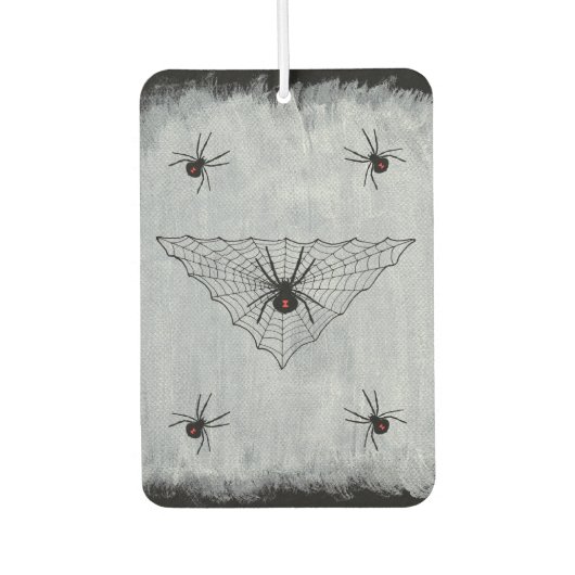 Black Widow Spider Web Halloween Gothic Luchtverfrisser (Voorkant)