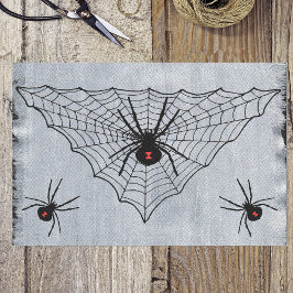 Black Widow Spider Web Halloween Gothic Tissuepapier