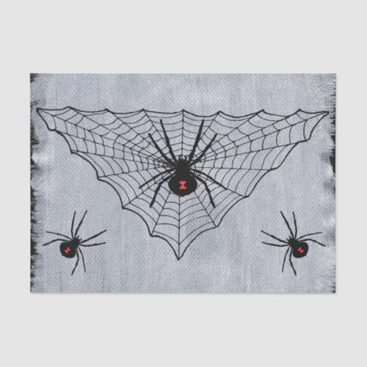 Black Widow Spider Web Halloween Gothic Tissuepapier (Voorkant)