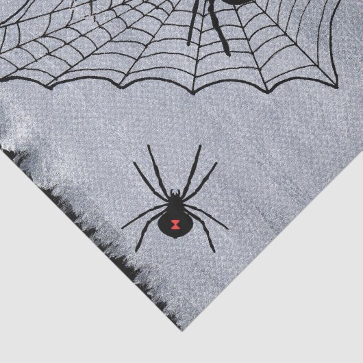 Black Widow Spider Web Halloween Gothic Tissuepapier (Detail)