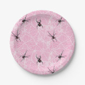 Black Widow Spider Web Pink Papieren Bordje (Voorkant)
