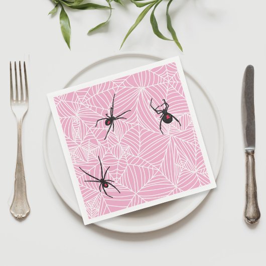 Black Widow Spider Web Pink Servet