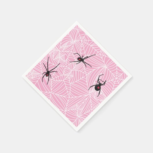 Black Widow Spider Web Pink Servet (Hoek)