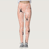 Black Widow Spider Webs Pastel Peach Costume Leggings (Voorkant)