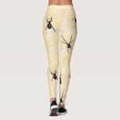 Black Widow Spider Webs Pastel Yellow Costume Leggings (Achterkant)