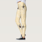 Black Widow Spider Webs Pastel Yellow Costume Leggings (Links)