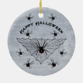 Black Widow Spiders Red Marks in Web White Keramisch Ornament (Achterkant)