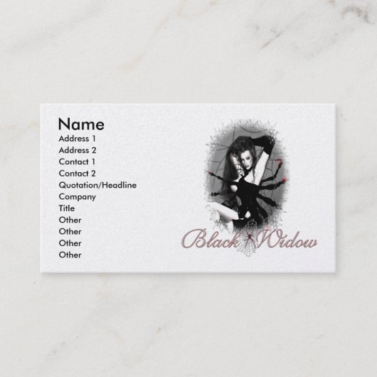 Black Widow Visitekaartjes (Voorkant)