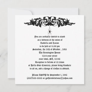 Black Widow Wedding Gothic Wedding Kaart