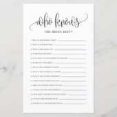 Black Wie kent de bruid het beste Bruidsfeest spel (Voorkant)