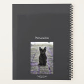 Black Wild Cat Quote Grijs Paarse Journaal Planner (Achterkant)
