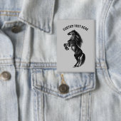 Black Wild Horse Button met aangepaste tekst (Insitu)