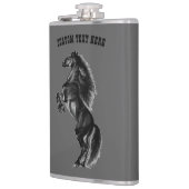 Black Wild Horse Flask - Aangepaste tekst en kleur Heupfles (Links)