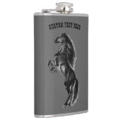 Black Wild Horse Flask - Aangepaste tekst en kleur Heupfles (Rechts)