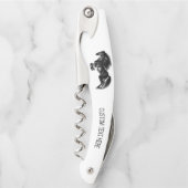 Black Wild Horse Kurkentrekker met aangepaste teks (Voorkant)