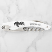 Black Wild Horse Kurkentrekker met aangepaste teks (Voorkant)