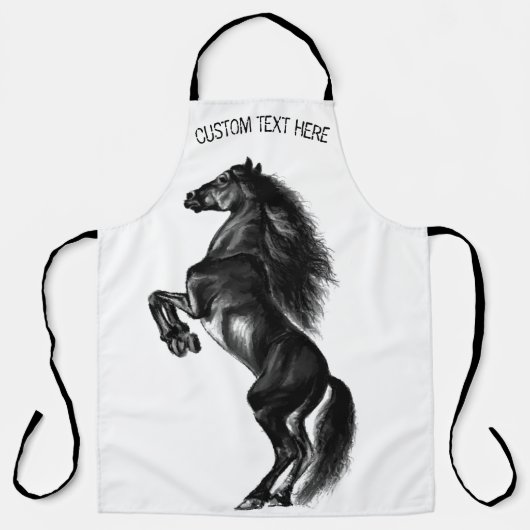 Black Wild Horse Schort met aangepaste tekst (Voorkant)