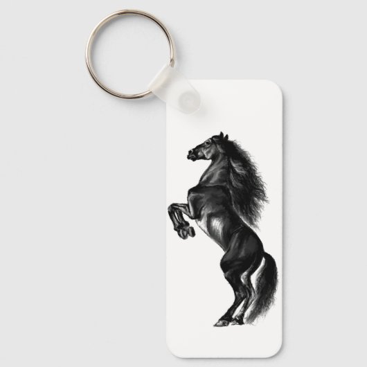 Black Wild Horse Sleutelhanger (Voorkant)