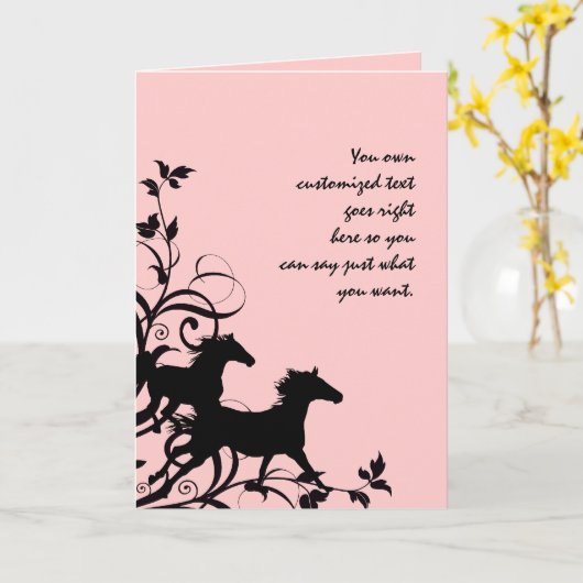 Black Wild Horses Kaart (Gele Bloem)