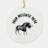 Black Wildebeest Simple Illustration Classic Keramisch Ornament (Voorkant)