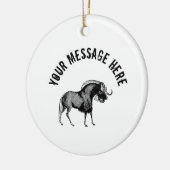 Black Wildebeest Simple Illustration Classic Keramisch Ornament (Links)